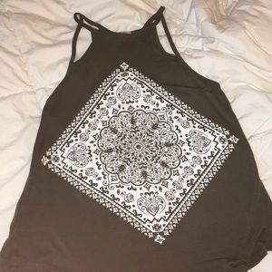 green designed tank top